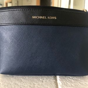 Michael Kors makeup bag-navy blue